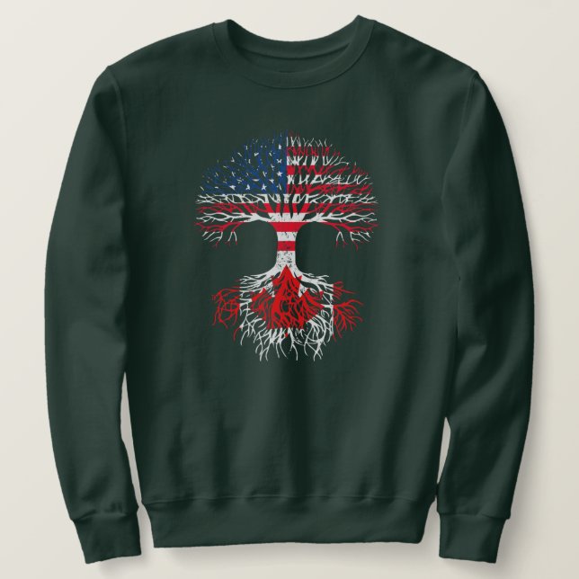 Sweatshirt Canadian Roots American Grosse Canada Drapeau Homm (Design devant)