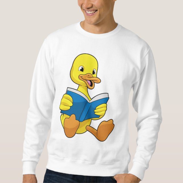 Sweatshirt Canard à la lecture avec livre (Devant)