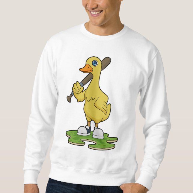 Sweatshirt Canard au baseball avec batte de baseball (Devant)
