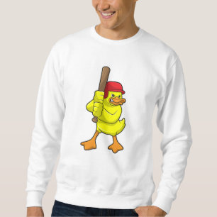 Sweatshirt Canard au baseball avec batte de baseball et Casqu