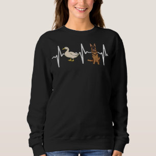 Sweatshirt Canard blanc berger allemand Heartbeat chien