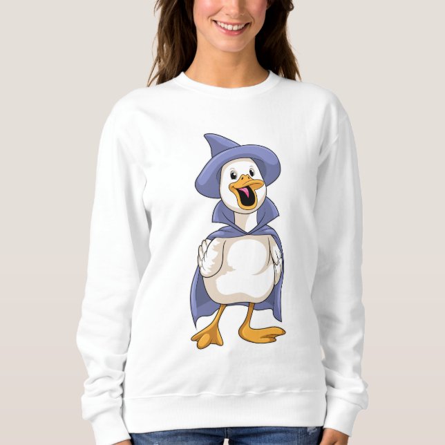 Sweatshirt Canard comme sorcière avec Casquette (Devant)