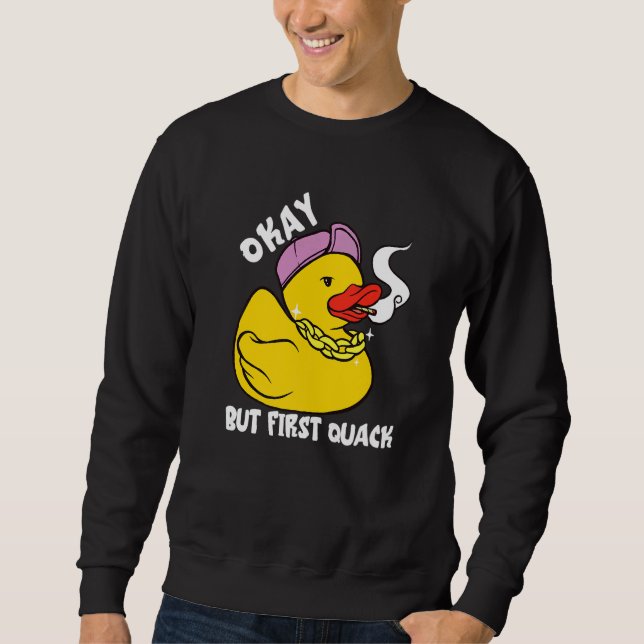 Sweatshirt Canard en caoutchouc Bling Canard Queue Premier Ca (Devant)