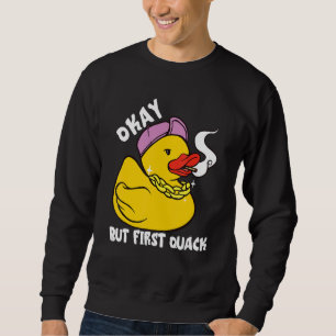 Sweatshirt Canard en caoutchouc Bling Canard Queue Premier Ca