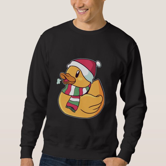 Sweatshirt Canard en caoutchouc de Noël  (Devant)