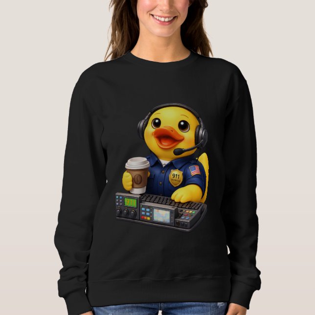 Sweatshirt Canard en caoutchouc répartiteur d'urgence 911 (Devant)