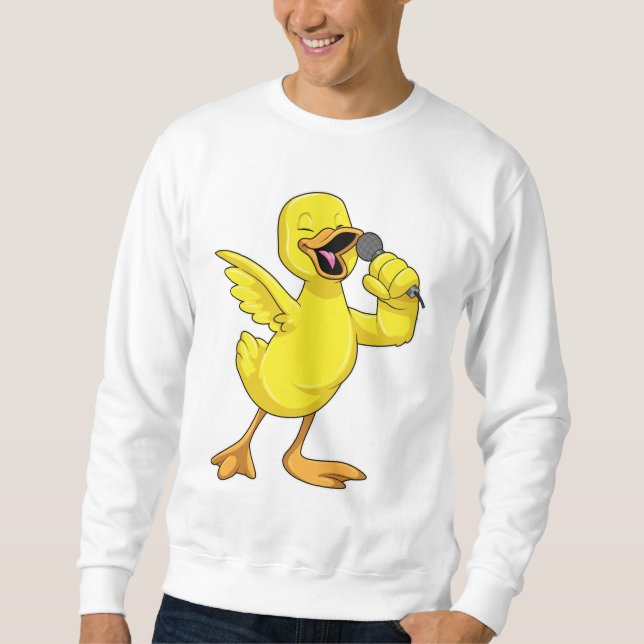 Sweatshirt Canard en chanteur avec microphone (Devant)