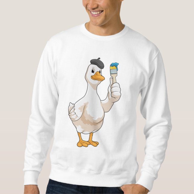 Sweatshirt Canard en peintre avec pinceau (Devant)