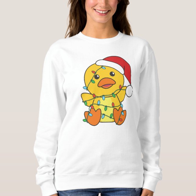 Sweatshirt Canard Noël Animaux d'hiver Canard de vacances (Devant)