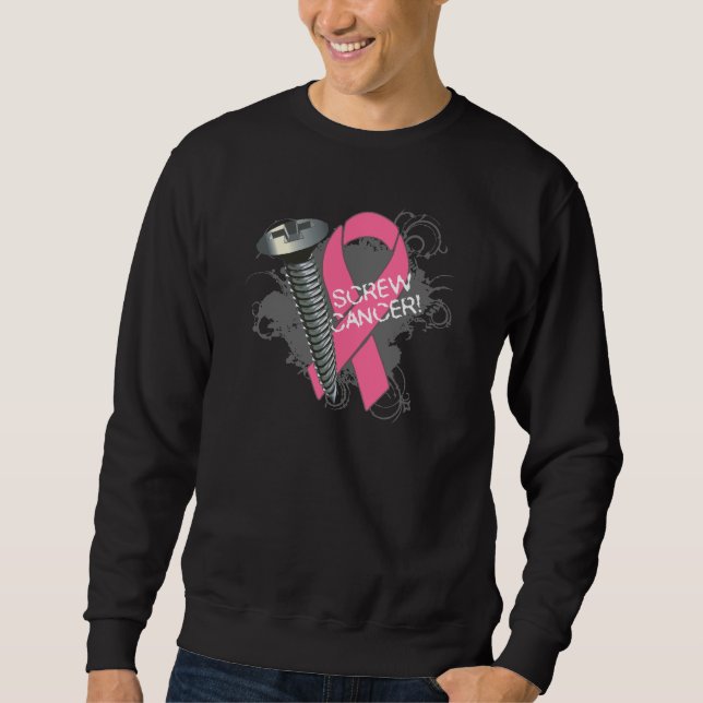 Sweatshirt Cancer de la vis - Cancer du sein de la grunge (Devant)