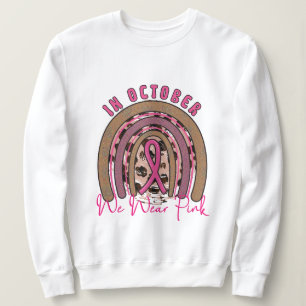 Sweatshirt Cancer du sein Col cendré