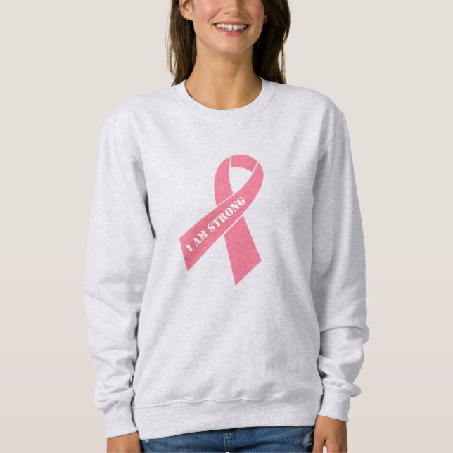 Sweatshirt Cancer du sein Ruban rose pâle (Devant)
