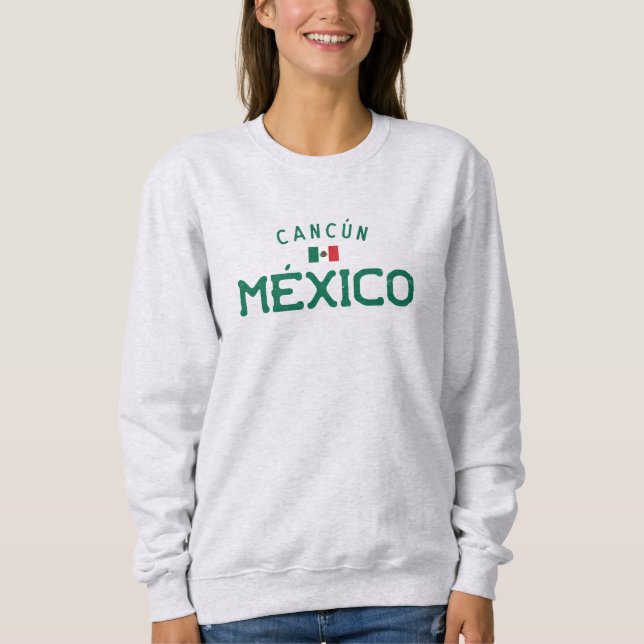 Sweatshirt Cancún México (Cancun Mexique) en état de troubles (Devant)