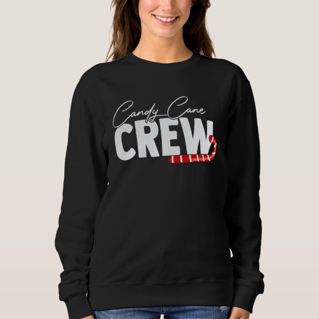 Sweatshirt Candy Cane Crew Sugar Walking Stick Sweets Cookies (Devant)