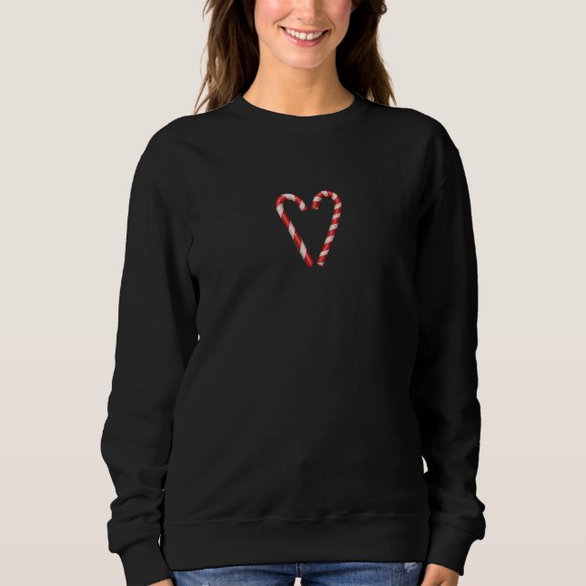 Sweatshirt Candy Cane Heart Sweet Christmas Holiday (Devant)
