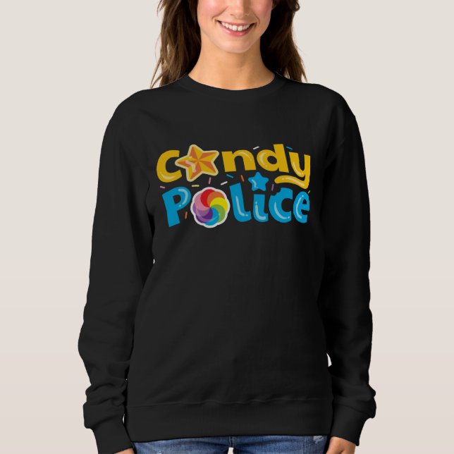 Sweatshirt Candy Police Cute  Trick Or Treat Halloween Costum (Devant)