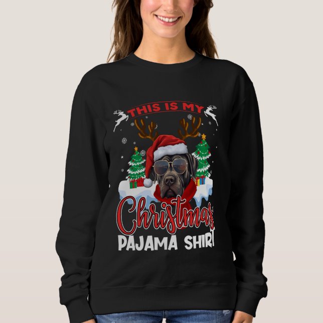 Sweatshirt Cane Corso Noël Funky Noël Pajama Reindeer Ma (Devant)