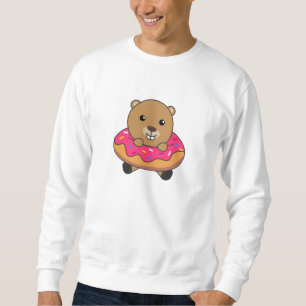 Sweatshirt Canettes de castor doux Donut rose