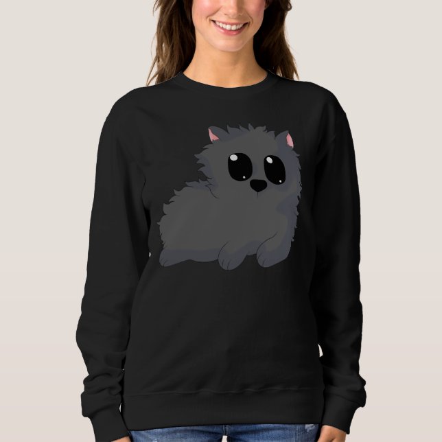 Sweatshirt Caniche à pâte noire (Devant)