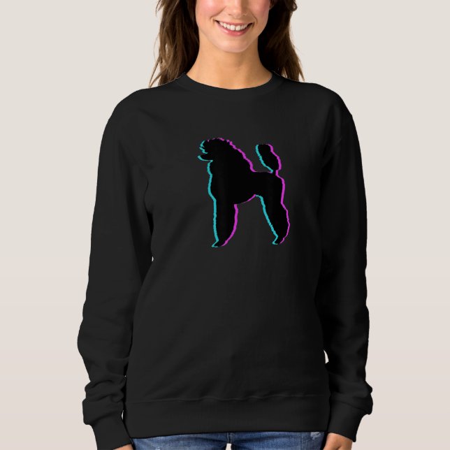 SWEATSHIRT CANICHE - SILHOUETTE NOIRE ROSE BLEU (Devant)