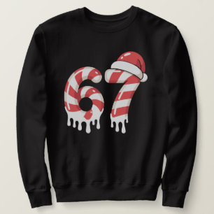 Sweatshirt Canne en sucre fondue 67 Noël "Six Sept" Père Noë