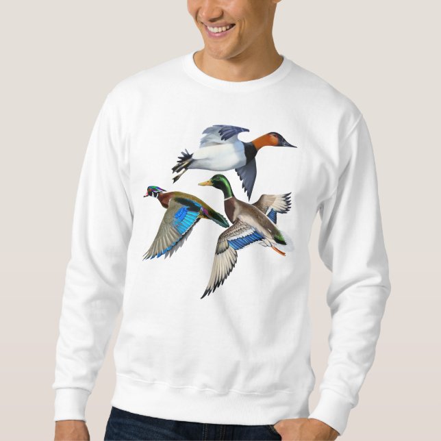Sweatshirt Canvasback, Mallard and Wood Ducks Flying (Devant)
