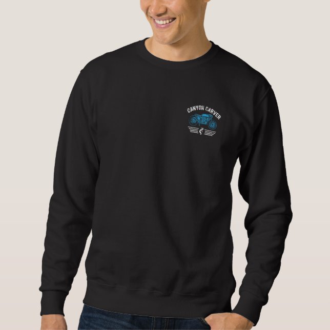 Sweatshirt Canyon Carver Vintage Motorcycle Retro Distressed  (Devant)