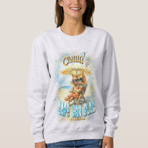 Sweatshirt Cape San Blas Florida Beach Lounge Cat