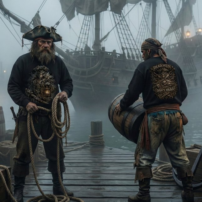 Sweatshirt Capitaine Maudit par le Sel – Les Morts ne Se Vant (Créateur téléchargé)