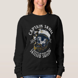 Sweatshirt Capitaine Vie Crâne Mer lisse Mer jamais fait comp