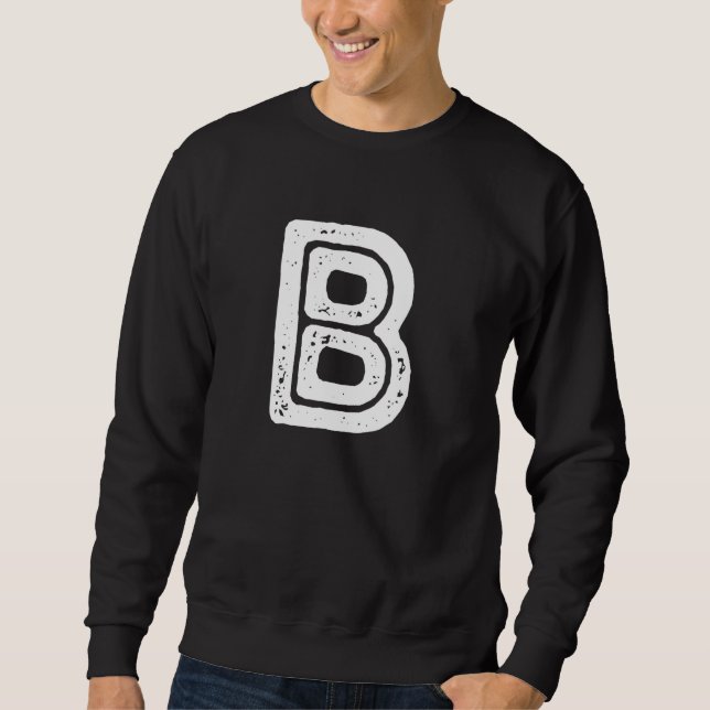Sweatshirt Capital Letter B Monogram Rust Font Initial Alphab (Devant)