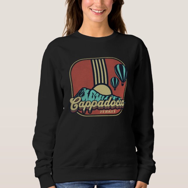Sweatshirt Cappadocia Turkey Hot Air Ballooning Retro Vintage (Devant)
