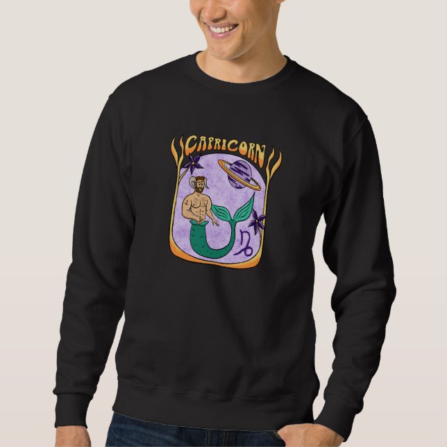 Sweatshirt Capricorn Astrological Horoscope Male Pinup (Devant)
