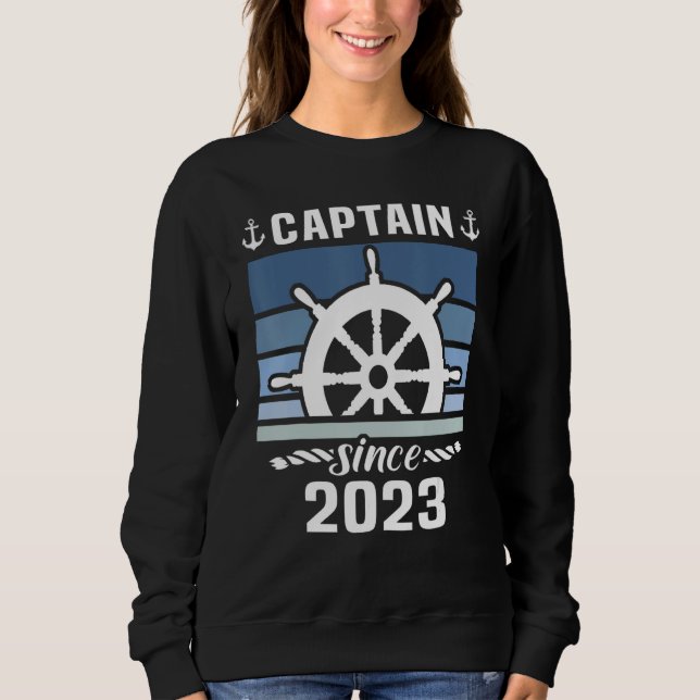Sweatshirt Captain 2023 Boat Driving Licence Motorboat Sailin (Devant)