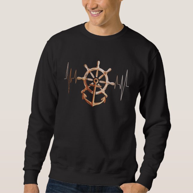 Sweatshirt Captain  for sailors sailing with sailing boat anc (Devant)