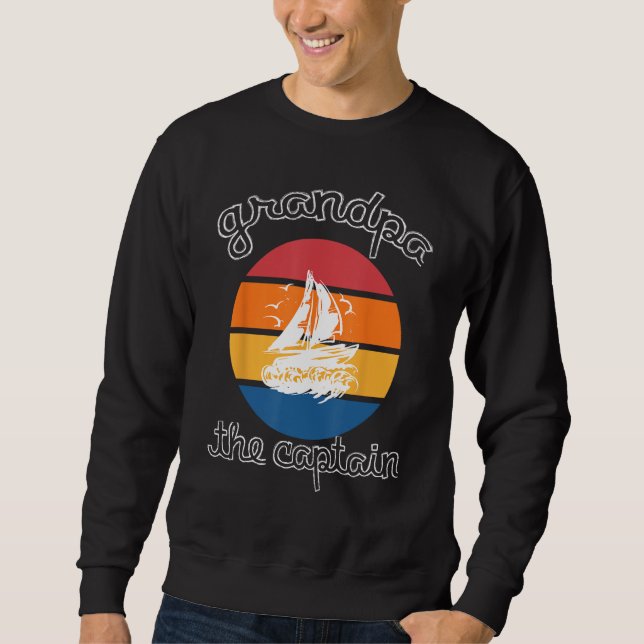 Sweatshirt Captain Grandpa Sailing Boat Life o captain my cap (Devant)