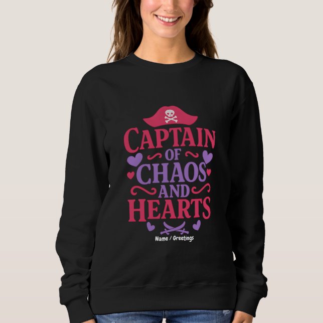 Sweatshirt Captain of Chaos and Hearts Pirate Graphic (Devant)