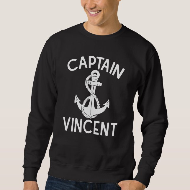 Sweatshirt Captain Vincent Yacht Ship Anchor Boating Boat (Devant)
