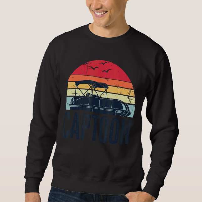 Sweatshirt Captoon Pontoon Capitaine Bateau Bateau Papa Pères (Devant)