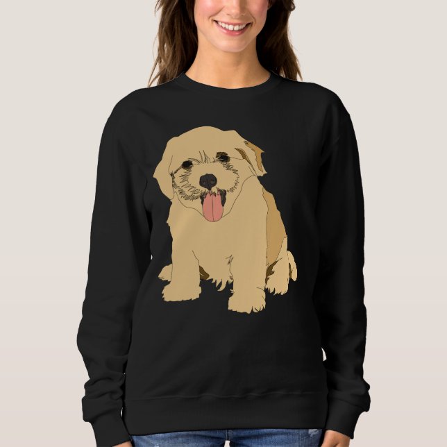 Sweatshirt Capulus noir de chien de caniche (Devant)