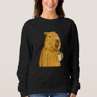 Sweatshirt Capybara boit du café les hommes femmes matin pers