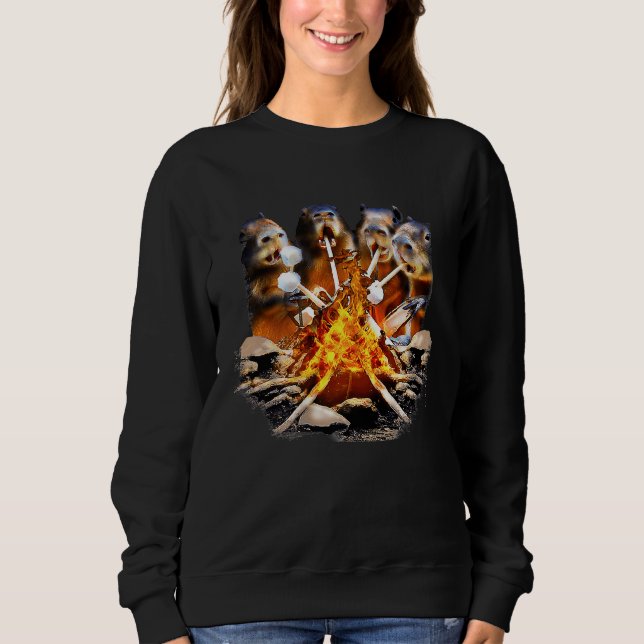 Sweatshirt Capybara Capybaras Capy Fire Camping (Devant)