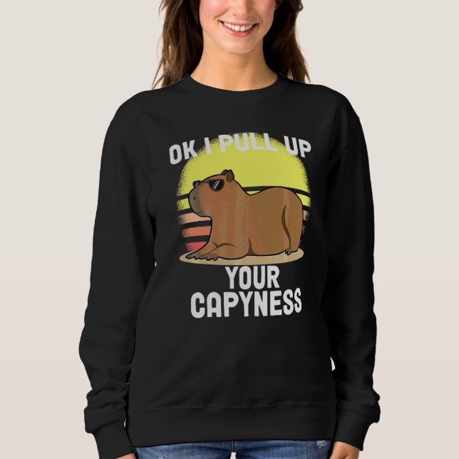 Sweatshirt Capybara Mignon Ok Je Monte Capybara  Mème Rétro (Devant)