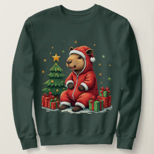 Sweatshirt Capybara Noël   Vacances Animaux d'Hiver Cosy 
