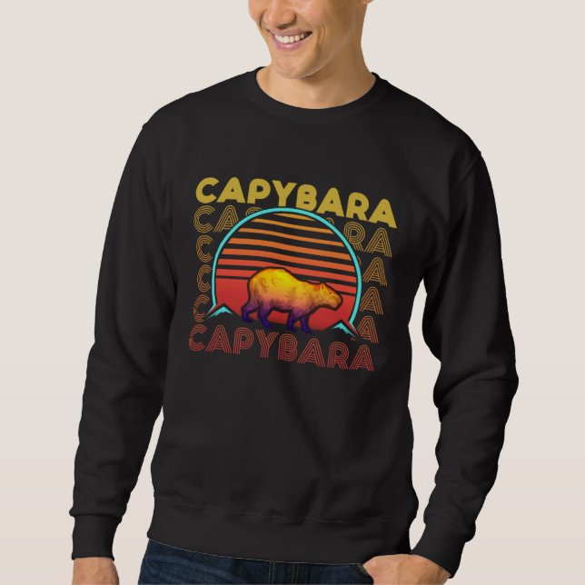Sweatshirt Capybara Retro  Gnawer Rodent Capibara (Devant)