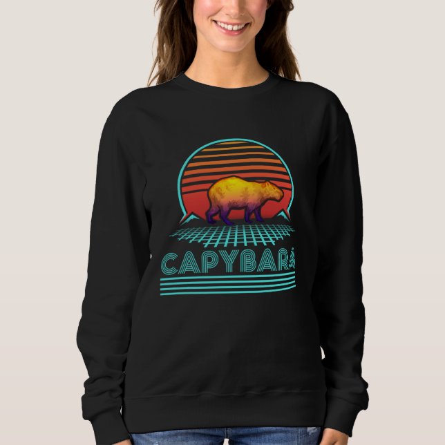 Sweatshirt Capybara Rétro  Rongeur Capibara  Vintage (Devant)