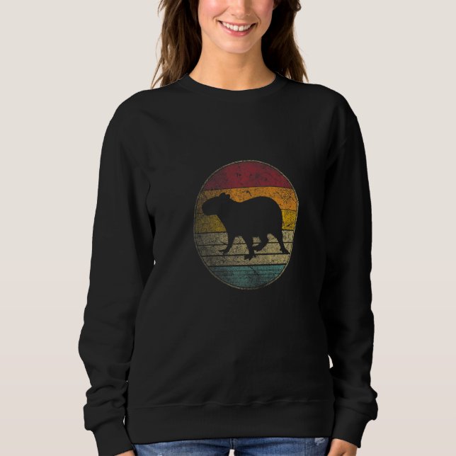 Sweatshirt Capybara Vintage Distressed Style Rétro Années 70  (Devant)