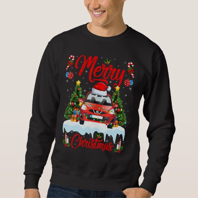 Sweatshirt Car  Lights Xmas Tree Santa Car Christmas 1 (Devant)