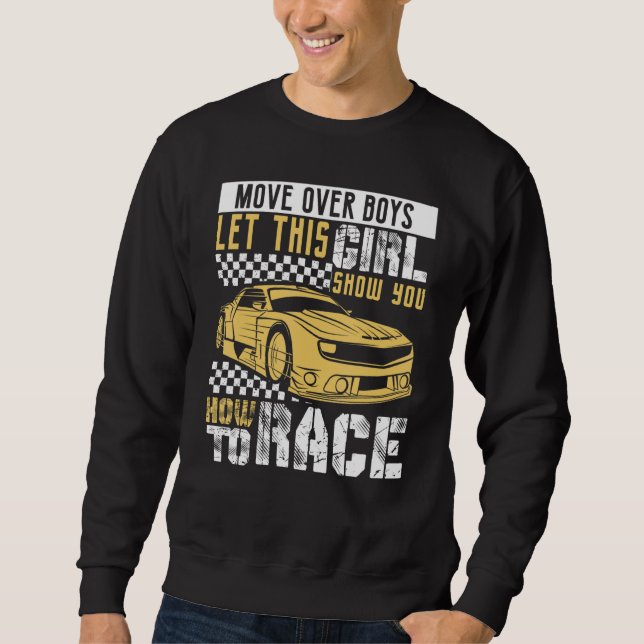 Sweatshirt Car Racing Checkered Flag Automobile Female Motor  (Devant)