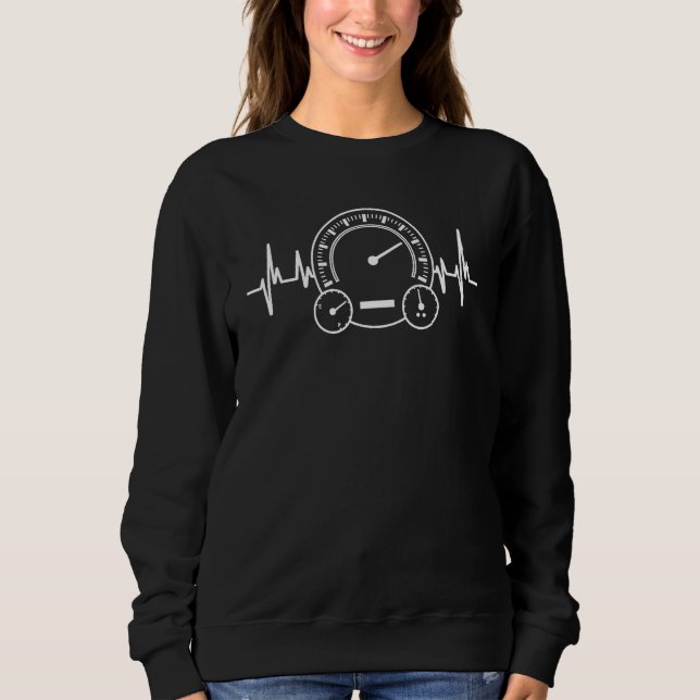 Sweatshirt Car Speedometer Tee - Auto Mechanic Guys Heartbeat (Devant)